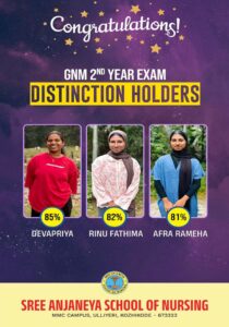 Congratulations !! Distinction Holders- GNM Second Year Exam