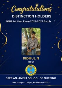 Congratulations !! Distinction Holders- GNM First Year Exam